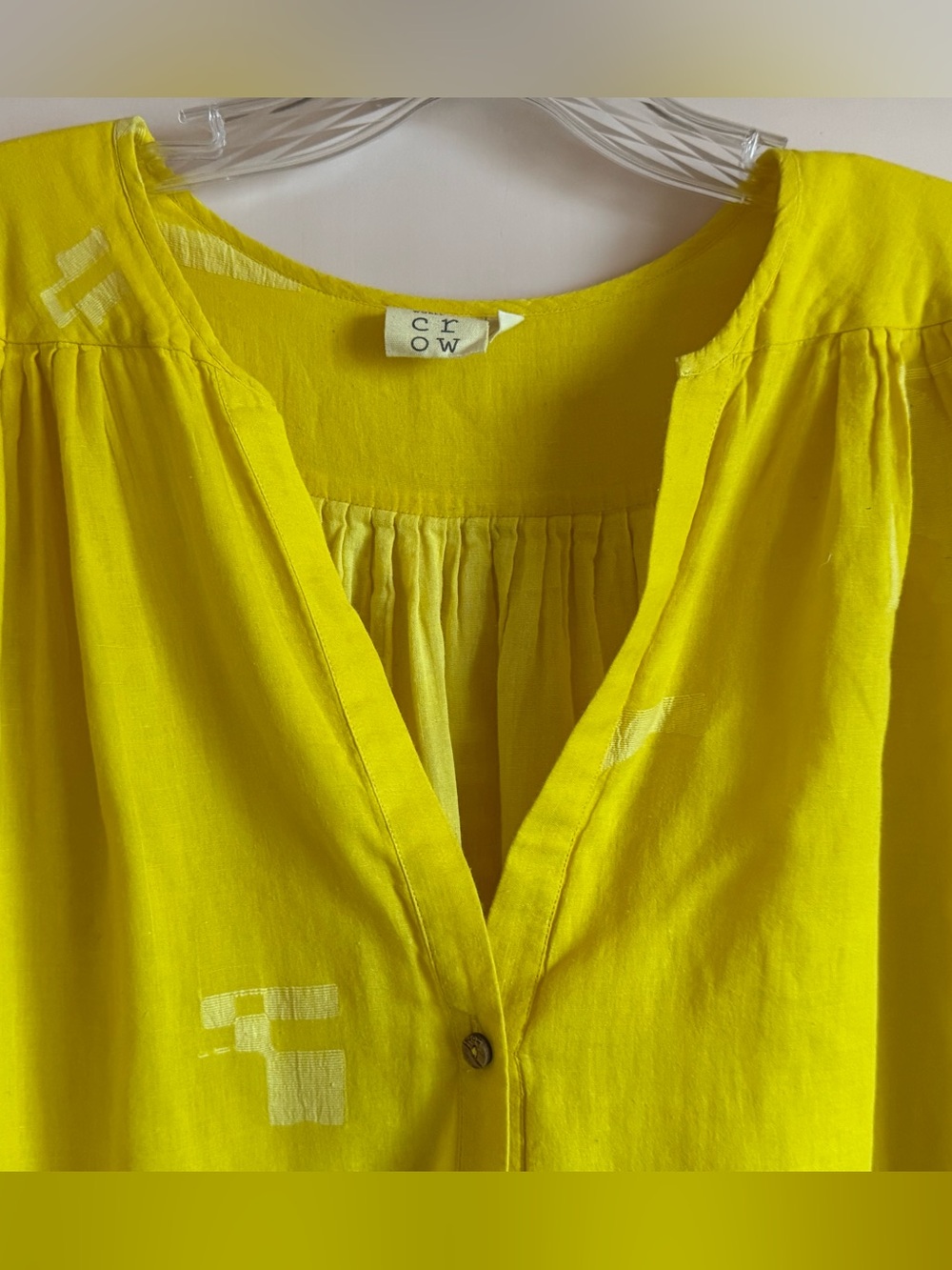World of Crow ππ¦ββ¬ Vibrant Yellow Jamdani Dress OS 5x 2x 1x FLAW - Picture 2 of 10